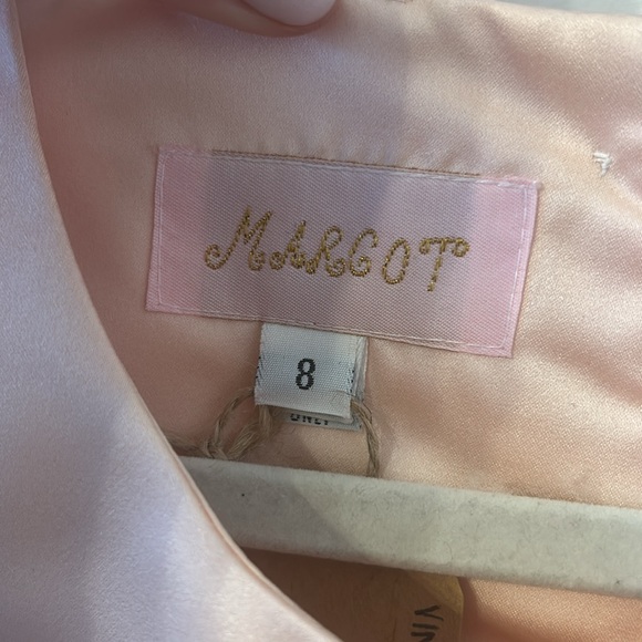 Vintage Margot Light Pink Short Sleeves Round Neck Satin Lined Top Size 8 - Picture 3 of 5